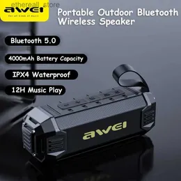 携帯電話スピーカーY280ポータブルBluetooth 5.0スピーカーワイヤレスサウンドボックスアウトドアラウドサブウーファーIPX4防水スピーカー12時間プレイタイムブームボックスQ231021