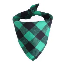 Top Dog Bandana Plaid natalizio Sciarpa per animali domestici a strato singolo Bavaglini a triangolo Fazzoletto Accessori Bavaglini per cani di taglia piccola, media e grande Regali di Natale carini