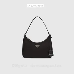 Women's Reedition 2005リサイクルNylon Hobo UnderArm Mini Handbag Black Item No 1NE204_R064