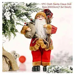 Juldekorationer Juldekorationer Santa Claus Doll Merry For Home 2022 Ornament Xmas Navidad Gifts Gott nytt år 2023 T220 DHMU3