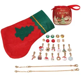 Christmas Decorations Kids Bracelet Making Set With Stocking And Necklace Kit For Girls 24 PCS DIY Beaded Jewelry