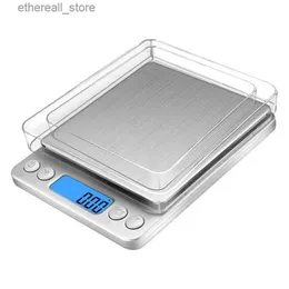 مقاييس المطبخ الحمام مقياس المطبخ الإلكترونية USB شحن غير القابل للصدأ الدقة عالية الدقة القيراط العد لقياس الغذاء دقة الوزن Q231020