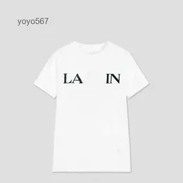Designer Lanvins T-shirt T-shirt de marque de mode Femme Printemps et été Imprimé Coton Couple à manches courtes Lâche Rouge 3 SPZ4