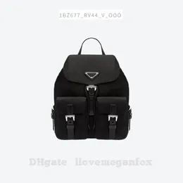 Women's recycled nylon small backpack Black item No. : 1BZ677_RV44_F0002_V_OOO