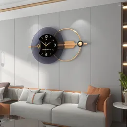 벽 시계 3D 북유럽 거실 시계 이중 레이어 3 차원 디자인 홈 시계 조용한 예술 장식 매달려 호로그
