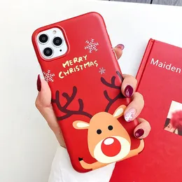 Fase telefoniczne Śliczne 3D Cartoon Santa Reindeer Tree Soft Case iPhone 15 14 13 11 12 Prezent Bożego Narodzenia