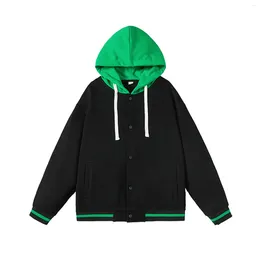 Hoodies masculinos outono/inverno na moda solto casaco de malha casual único breasted moletom com capuz casal harajuku streetwear ropa hombre