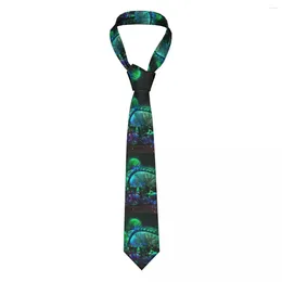 Gravatas borboleta floresta de cogumelos luminosos unissex gravatas de seda poliéster 8 cm de largura pescoço para ternos masculinos acessórios cravat