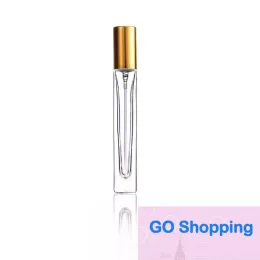 Partihandel 10 ml Square Favor Mini Clear Glass Essential Oil Parfym Bottle Spray Atomizer Portable Travel Cosmetic Container Parfymflaskor