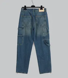Highend Brand Designer Fashion Three Dimensional Printing Design US Size Blue High Quality Handsome Mens Jeans2024
