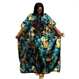 Ubrania etniczne Afrykańskie sukienki dla kobiet Modna druk muzułmańska abaya dubai luźna długa maxi sukienka szata tradycyjna Boubou