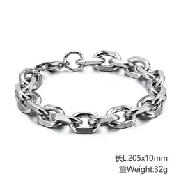 Brandnew Silver 316L in acciaio inossidabile in acciaio inossidabile Bracciale a catena di collegamento 10mm 8 '' per regali di gioielli da uomo254s