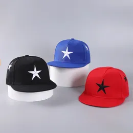 Bola Caps Cross Border Flat Brimmed Baseball Cap Hip Hop Street Dance Cinco Pontas Estrela Sombra Chapéu Ao Ar Livre Masculino Coreano Bordado Forei 231019