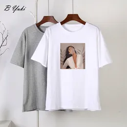 T-shirt da donna Blessyuki estetica camicia stampata donna 2023 estate cotone oversize Harajuku Tee Cusual Vintage morbido femminile top maglietta