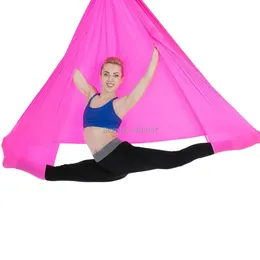 Faixas de resistência 6 * 2.8m aérea yoga hammock balanço apenas voando pendurado yoga sling premium seda antigravidade inversão pilates musculação 231019
