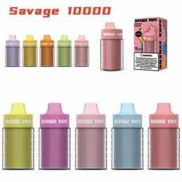 Original Savage Vapes Juice Flasche Puff 10000 Einwegvolf 22 ml Vorgefüllt 2% 3% 5% wiederaufladbare Mesh -Spulen -Luftstrom -Kontrolle Randm Tornado 10000 9000 9k 12k 12000