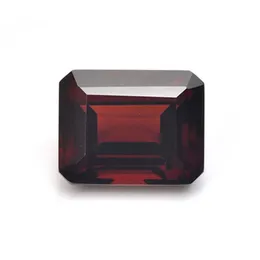 20 pz / lotto Principessa Ottagono Forma Sfaccettata 5 3-8 6mm Macchina Tagliata Fabbrica Intera Pietra Preziosa Sciolta Granato Rosso Naturale Cinese Per Jewel2558