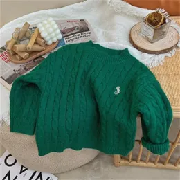 New kids Baby Knitwear Sweater Fashion Boy Girls Outerwear Coat Embroidery Warm Pullover Sweaters Autumn Winter Designer Children Clothes