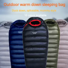 Outdoor Adult Ultralight Mummy Down Sleeping Bag Camping Thickened and Warm Duck Down Sleeping Bag