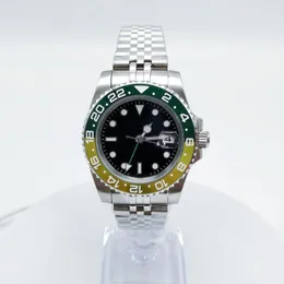 U1 Factory Ceramic Bezel Mens 시계 기계식 스테인리스 스틸 자동 이동 블랙 시계 글라이딩 클래스 5ATM 방수 손목 시계 AAA