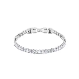 Dazzling Slider Tennis Link Chain Bracelets 100% 925 Sterling Silver Cubic Zirconia Crystal Bracelet for Women Luxury Wedding Enga238J