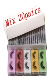 3D Color Eyelashes Packaging Box Colored Bottom Card Lash Cases with Curler and Tweezer Natural Thick Exaggerated Makeup False Eye2570672