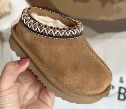 Tasman II-Hausschuhe für Kinder und Kleinkinder, Tazz-Babystiefel, Kastanienfell-Slipper, Lammfell-Lammfell-Klassiker, Ultra-Mini-Stiefel, Winter-Senfkorn-Pantoletten, Slip-on-Wolle, Little Big 234