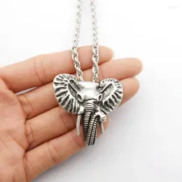 Pendant Necklaces Personality Elephant Head Necklace Long Nose And Big Ears Christmas Gifts For Women Men