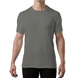 Camiseta masculina gola redonda, camiseta modal com almofadas de suor nas axilas, roupas sólidas, camisa de lazer, esportes, camiseta à prova de casa