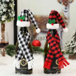 ديكورات عيد الميلاد تصميم إبداعي للملابس ونبيذ مجموعة الأقمشة عالي الجودة زخرفة الزخرفة الزخرفة زجاجات الحفلات عالية الجودة