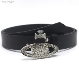 Designer Viviene Westwoods Cintura 2,8 cm di larghezza Alla moda Nuovo stile Fibbia con borchie di diamanti Cintura personalizzata per donna Jeans Gonna Accessori Cintura alla moda
