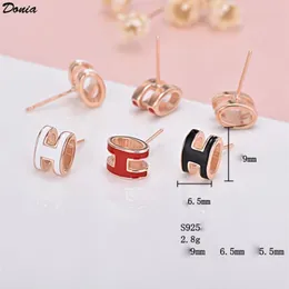 Donia Schmuck Ohrringe Mode Brief Emaille 925 Silber Ohrringe Europäische und amerikanische kreative Männer und Frauen Ea310h