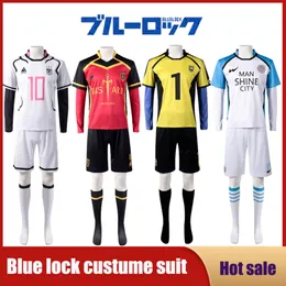 Cosplay Game Anime Blue Lock Cosplay Costume Wig Shorts T-shirt Stocking Isagi Bachira Chigiri Nagi Reo Ness Football Clothes for Men
