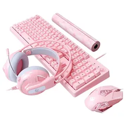 Keyboard Mouse Combos Gaming 19 Keys No Punch Wired USB 4800DPI Macros Programming Noise Reduction Headset 231019