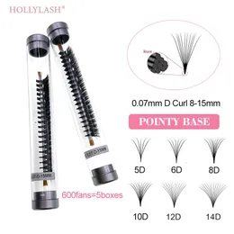 Cílios postiços pré-fabricados volume russo pontiagudo base extensão de cílios macio falso vison premium 5d 6d 8d 10d 12d 14d chicote atacado hollylash 231020