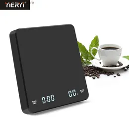 Bilancia da cucina per bagno 3 kg / 0,1 g LED con schermo nascosto Timer digitale Bilancia per caffè americano Bilancia elettronica ad alta precisione Bilancia da cucina domestica Carica USB Q231020