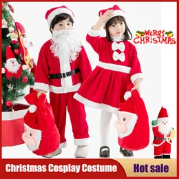 Cosplay Kids Christmas Cosplay Costume Boys Girls Santa Claus Outfit Toddler Baby Red Xmas Clothes New Year Party Performance Dress Suit