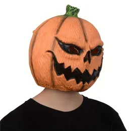 Máscara de demonio de calabaza vívida de látex, accesorios de vestir con máscara de cabeza completa, accesorios para disfraces de Halloween, accesorios de fotografía para decoración de fiestas, accesorios para actuaciones en escenario