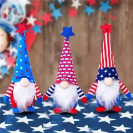 Nave DHL 50 pezzi Gnomo patriottico nano per celebrare il Giorno dell'Indipendenza americana Bambola nana 4 luglio Bambole di peluche fatte a mano Ornamenti FY2605