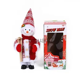 Decorações de natal elétrica papai noel boneco de neve decoração celebração de natal brinquedos infantis presente de natal balanço elétrico boneco de neve x1020