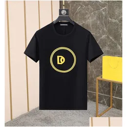 Herr t-shirts dsq Phantom Turtle Mens Cotton T-shirt med 3d d tryckdesigner T-skjortor Summer Fashion Casual Streetwear Tops Short Dhujt