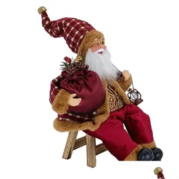 Decorazioni natalizie 69Hf 14 Figurine di Babbo Natale seduto Figura appesa Ornamenti per l'albero di Natale Bambola giocattolo da collezione 221125 Drop Deli Dhej6