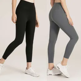 Lu alinhar lu yoga calça de fitness mulheres leggings treinamento esportes correndo calças treino cintura alta estiramento calças femininas