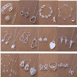 مع رقم التتبع الجديد للأزياء المجوهرات الساحرة للسيدات 925 Silver 12 Mix Jewelry Set 1460219M