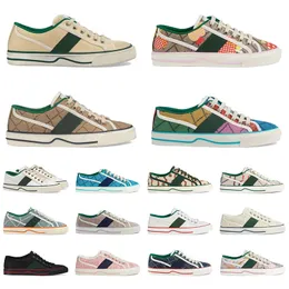 OG Original Tennis 1977 Canvas Shoes Sneaker Womens Designer Shoes Plate-Forme Scarpe Green and Red Web Stripe Ruster Sole Sule Stretch Cotton Low des des chaussures