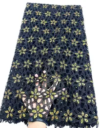 Ultime paillettes cordoncino poliestere guipure pizzo ricamo tessuto di maglia 5 metri donne africane abito da sposa costumi da sera moderno nigeriano 2023 alta qualità YQ-1103