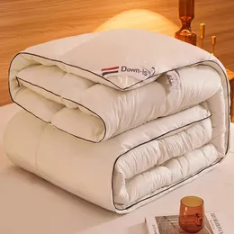 Conjuntos de cama El Duvet Consolador Inverno Grosso Cobertor Ganso Down Pato Acolchoado Quente Confortável Algodão Quilt King Queen Full Size 231020