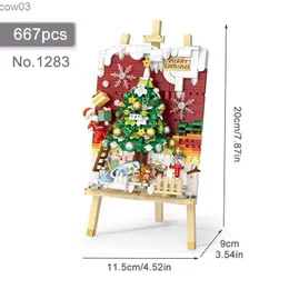 Bloklar mini Noel ağacı yapı blokları çocuklar bina oyuncaklar diy diorama noel hediye kızlar erkek tatil hediyesi ev dekorasyonu R231020