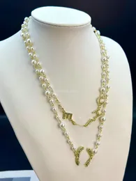 Брендовое жемчужное ожерелье с подвеской, роскошные дизайнерские ожерелья, кулон, колье, любовная цепочка, ювелирные изделия с буквами, женские аксессуары