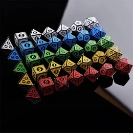 Giochi all'aperto Attività Set di dadi 7Die multifaccia Gioco per TRPG DND Accessori Poliedrici D4 D6 D8 D10 D12 D20 Scheda di matematica 231020